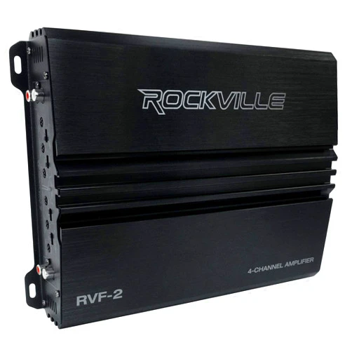 Rockville RVF-2 4-Channel Car Amplifier, 1200W Peak/300W RMS, Class-AB, MOSFET, Adjustable Crossover, Bass EQ, Perfect for Subwoofers and Car Audio