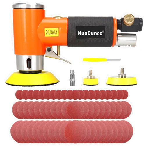 NuoDunco 1/2/3 Inch Mini Random Orbital Air Sander Kit Industrial Grade Pneumatic Sander for Auto Body Work with 60 Pcs 1