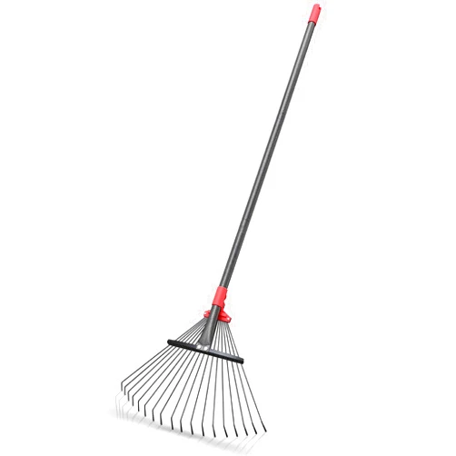 YeYeBest 75 Inch Rake for Leaves, Adjustable Head with 18 Metal Tines Rakes for Lawn Leaf Lawn Leveling Rake Yard Tools for Picking up Leaves, Grass Clippings, Garbage Ergonomics Adjustable Handle