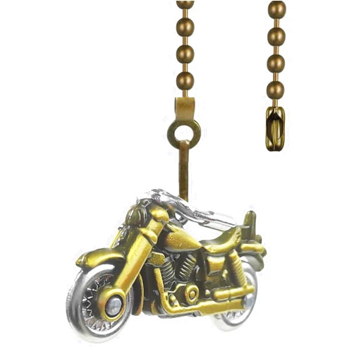 Hyamass Ceiling Fan Pull Chain Extender, Motorcycle Pull Chain Extension, 12 Inch Ceiling Fan Chain Ornament with Ball Connector, Fan Chain for Ceiling Fan Light Decoration(Bronze)