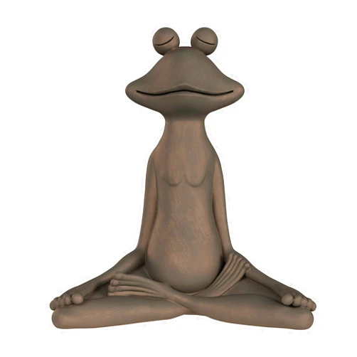 Pure Garden Meditating Frog Lawn and Garden Décor, Bronze