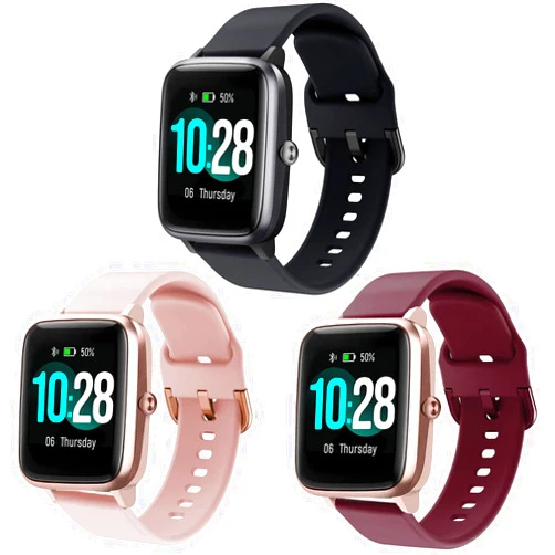 ViCRiOR Bands Compatible with ID205L Smart Watch, 19mm Quick Release Soft Silicone Fadeless Pattern Printed Floral Replacement Band for ID205L, ID205G ID205 ID205U ID205S