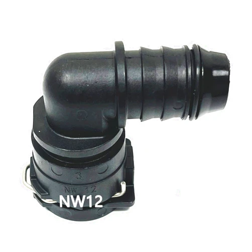 FEEDUN NW12 Coolant Hose Connector Engine Heater Hose Assembly for BMW Audi VW Chevrolet Honda Land Rover Volvo Buick Hose-Radiator Pipe Junction Flange 0.63 Inch Steel Male Connector 90 ° Elbow