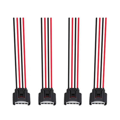 Yikesai 4 Packs Ignition Coil Female Connector Plug Harness Pigtail Compatible with Toyota Camry, Highlander, Matrix, RAV4, Solara, Lexus HS250h, Scion tC, Pontiac Vibe L4 2.4 L
