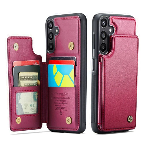 Ruiheshiyi for Samsung Galaxy A15 5G Case with Card Holder, Galaxy A15 5G Phone Wallet Case for Women Man Double Magnetic Clasp and Durable Kickstand Shockproof Case for Galaxy A15 5G (Red)