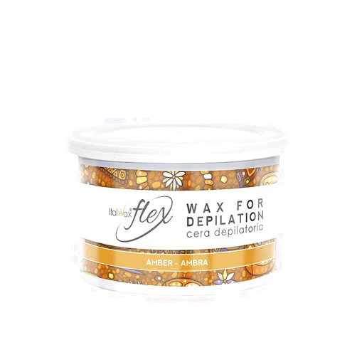 Italwax Flex Amber - 397g / 14oz - Soft wax for hair removal - Unscented - Liposoluble syntetic formulation - Ideal for waxing all body area​