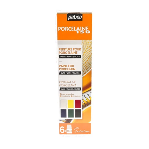 Pebeo 150 Porcelain Paint, Assorted Colors 6 Pack