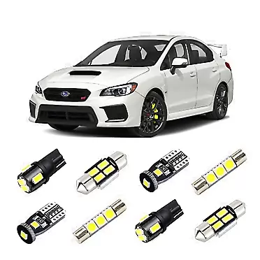 BRISHINE White Interior LED Lights Kit for 2004-2020 2021 Subaru WRX/ WRX STI/ Impreza Super Bright 6000K LED Interior Light Bulbs Package + License Plate Lights and Install Tool