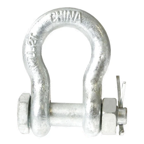 US Cargo Control 1/4 Inch Galvanized Bolt Type Anchor Shackle - Each with a 0.5 Ton Capacity