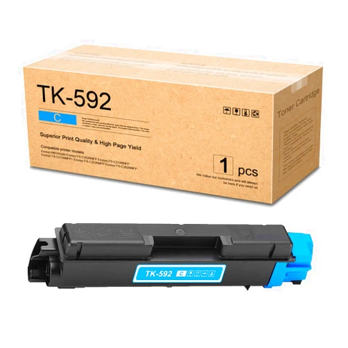 MGHJ HNFJGS Compatible 1 Pack Cyan TK-592C TK592C (1T02KVCUS0) Toner Cartridge Replacement for Kyocera Ecosys M6026cidn M6526cidn P6026cdn FS-C2026MFP FS-C2126MFP+ FS-C2526MFP FS-C5250DN Printers