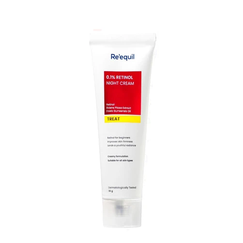 RE' EQUIL 0.1% Retinol Night Cream Repairs Wrinkles Fine Lines Improves Skin Firmness Beginner Friendly All Skin Types 30G