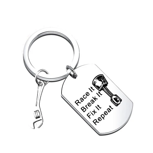 Gzrlyf Car Mechanic Keychain Race it Break it Fix it Repeat Racer Keychain Drag Racing Gifts Auto Mechanic Gifts Car Lover
