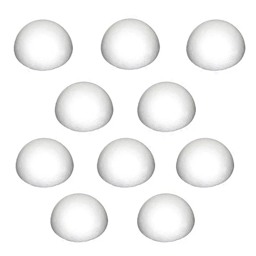 Meuey Lyot 4“ White Foam Balls Semi-Circular Foam Balls Christmas Craft Half Foam Balls Styrofoam Balls DIY Art Deco and Home Craft Project 10PCS
