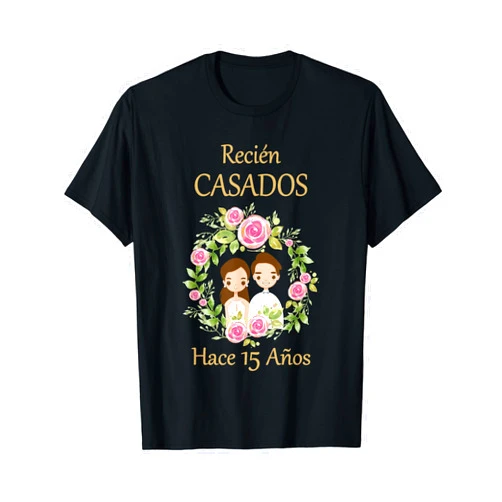 Día de la boda, aniversarios y compañía. Recièn Casados Hace 15 Años 15º aniversario de boda T-Shirt