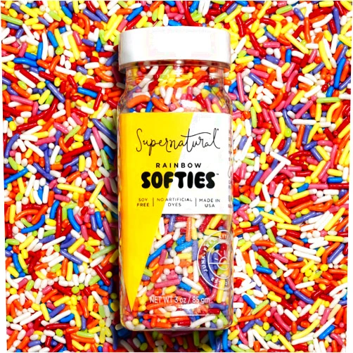 Supernatural Rainbow Softies Natural Sprinkles by Supernatural, Made in USA, No Artificial Dyes, Soy Free, Gluten Free, Corn Free, Vegan, 3oz