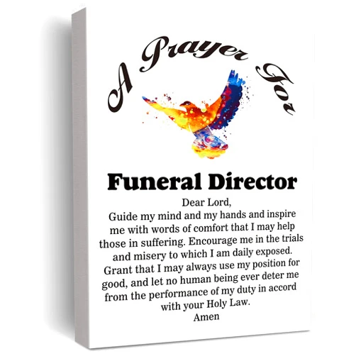 LEXSIVO Funeral Director's Prayer Painting, 11.5x15 Wall Art, Framed Canvas Home Decor, Modern Design, Waterproof, UV-Resistant, Great Gift