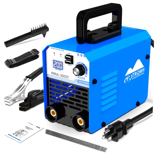TRQWH 200A MMA Welding Machine 110V Stick Welder Machine Portable ARC Welder with IGBT Digital Display Hot Start for Beginners and Professionals Welder