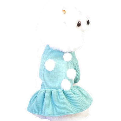 Jecikelon Cute Dog Sweater Dresses Warm Puppy Winter Skirt Doggie Knitted Clothes Pet Dress for Small Medium Dogs (Green1, X-Large)