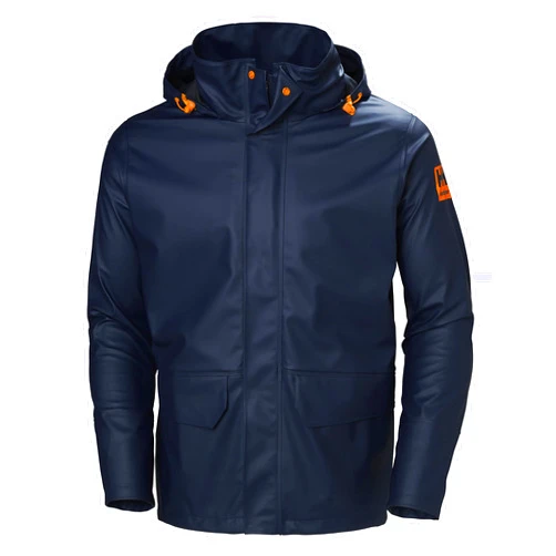 Helly-Hansen Workwear Gale Waterproof Jackets for Men Made from Heavy-Duty Polyurethane on Polyester Knit for High Mobility