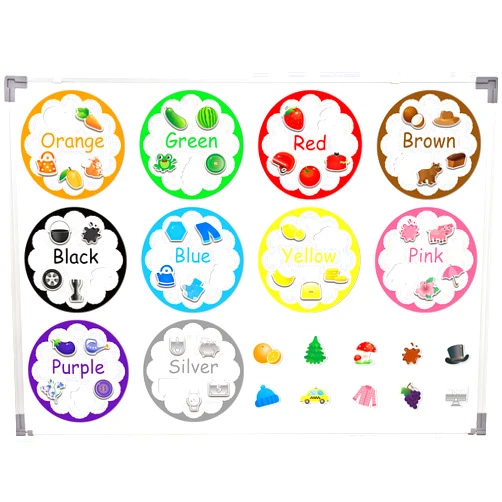 Justforjoyful 10 Pack Color Recognition Magnetic Sorting Set for Kids Educational Magnet Color Shape Matching Games for Toddlers Color and Shape Magnets Refrigerator Toys for Fridge Whiteboard Learning Activities