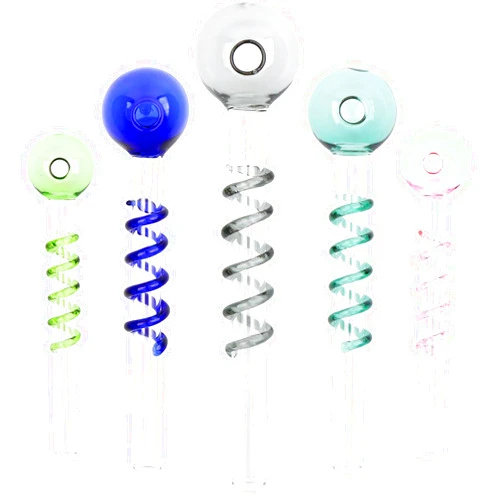 Anazp Oil Lamp Burner- Handmade Oil Lamp Heat Resistant Burner Heat Thick Glass Burner Resistant Oil Lamp Burner (5pcs Colorful with Circle)