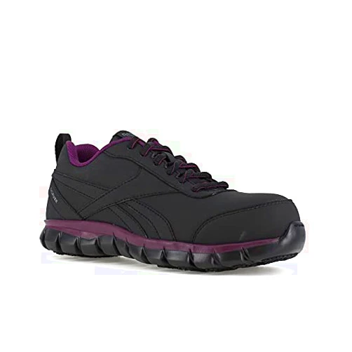 Reebok Work Sublite Cushion Work, Women's, Black/Plum, Comp Toe, SD Athletic 8 Wide Black