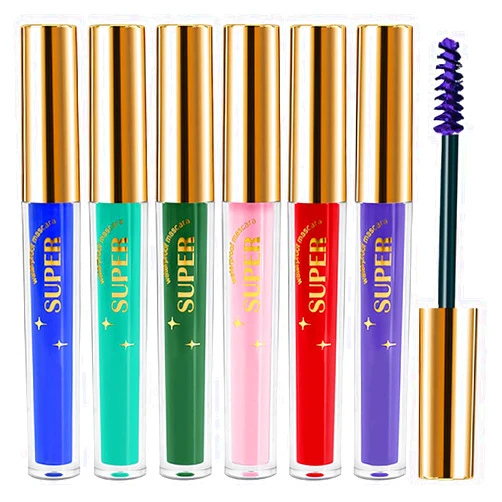 WanTuoluo Waterproof 6PCS Colorful Voluminous Original Volume Building Mascara Makeup, Lengthening, Defining, Curling, Multiplying, Buildable Formula,Cruelty Free (pack of 6)