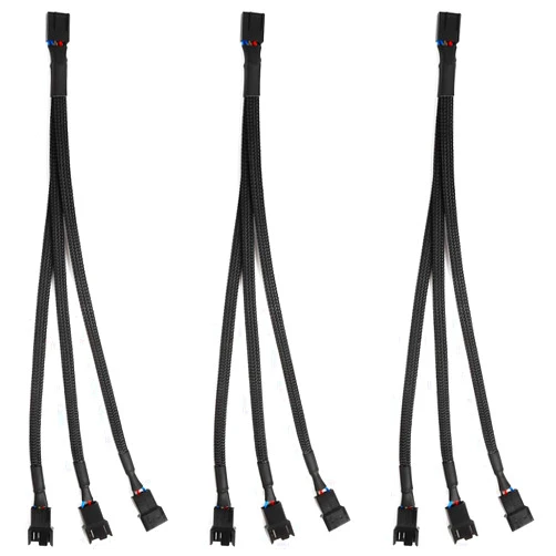 Aypzuke 3 Pack Computer PC PWM Fan Splitter Cable 1 to 3 (4 Pin+3 Pin)