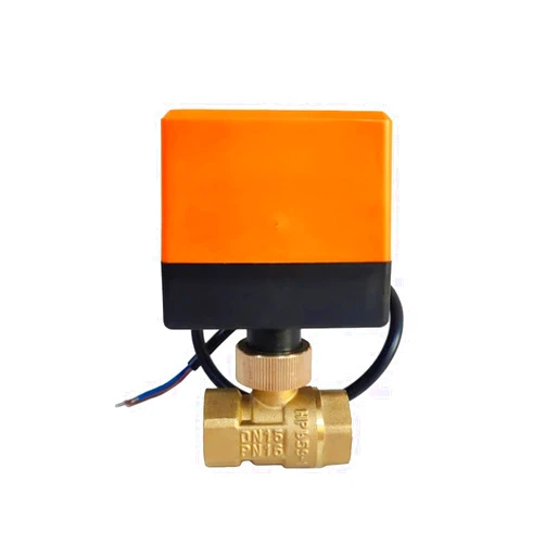 YFTROBOYL Motorized Ball Valve Brass Three-Wire two-control Three-Wire one-control 12V AC/DC Alternative Electric Solenoid Valve(12VDC-CR03,0.75 Inch)
