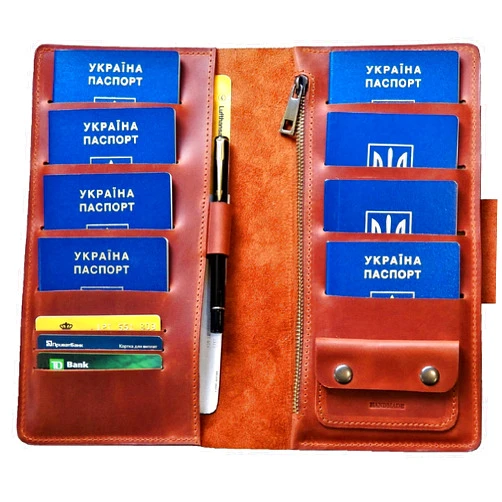 SHULGAstudio Family passport holder 8 leather Passport wallet multiple passport holder Personalized passport wallet