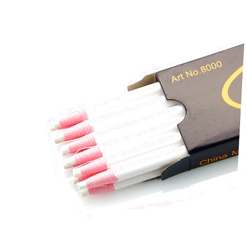 Lohas Select 12 Pieces Sewing Mark Pencil Tailor's Marking and Tracing Tools Free Cutting Crayons Sewing Fabric Pencil (White)