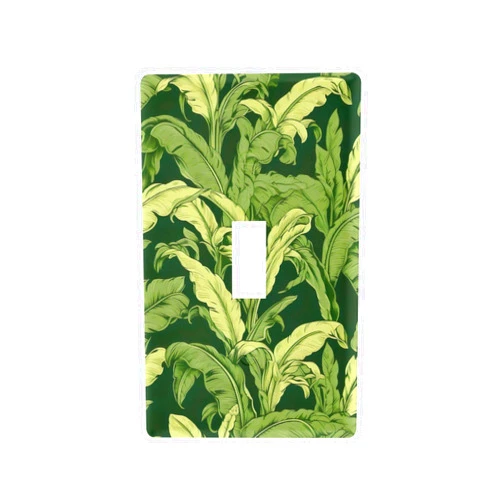 DOMIKING Banana Leaves Green Decorative Wallplates Single Toggle Light Switch Wall Plate 2.8 * 4.5 Inches Switch Cover Unbreakable Outlet Covers for Bedroom Bathroom Home Docor