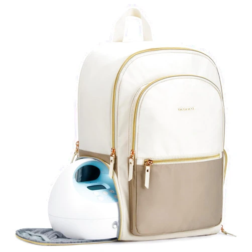 mommore Diaper Bag Backpack, Breast Pump Bag with Cooler Pocket for Breast Milk, Fits Spectra S1, S2/Momcozy, Stylish Baby Bag Mom Backpack with Laptop Pocket for Work Travel