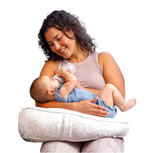 Boppy Uplift Nursing Pillow - Wedge Bottle & Breastfeeding Pillow to Reduce Spit-Up and Reflux Symptoms, with Body-Inclusive Opening and Belt, Baby Safety Alliance Verified - Cream Retro Squiggles