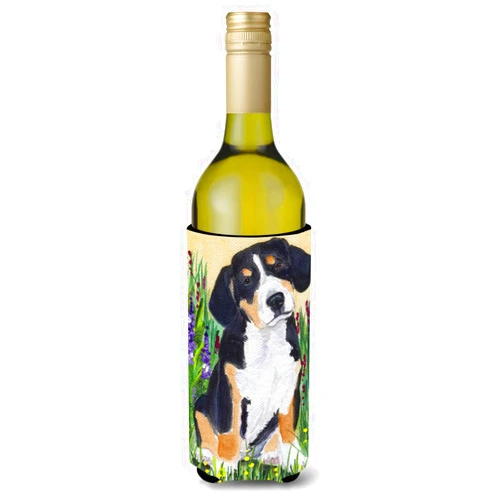 Caroline's Treasures SS8216LITERK Entlebucher Mountain Dog Wine Bottle Hugger Bottle Cooler Sleeve Hugger Machine Washable Collapsible Insulator Beverage Insulated Holder