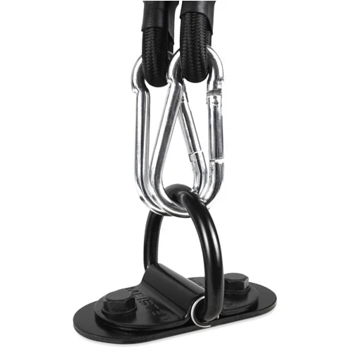 Meister Double-End Heavy Bag D-Ring Floor Anchor Mount Kit w/Bungees - Black