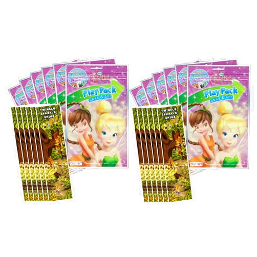 KaleidoQuest Bundle of 12 Disney Fairies Tinkerbell Grab and Go Play Packs and 12 KaleidoQuest Fairies-Themed Colorable Bookmarks