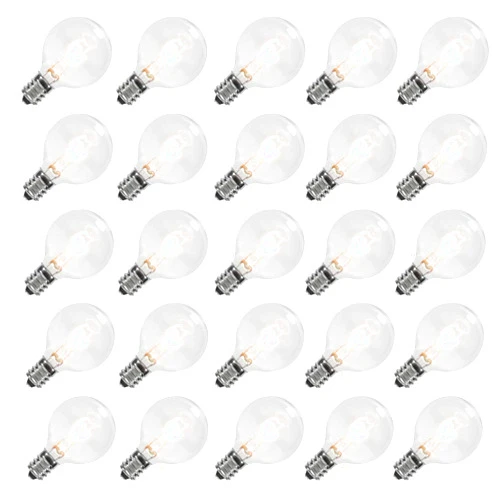 GOOTHY Clear Globe G40 Screw Base Light Bulbs Replacement 1.5-Inch, E12 Base, 25 Pack