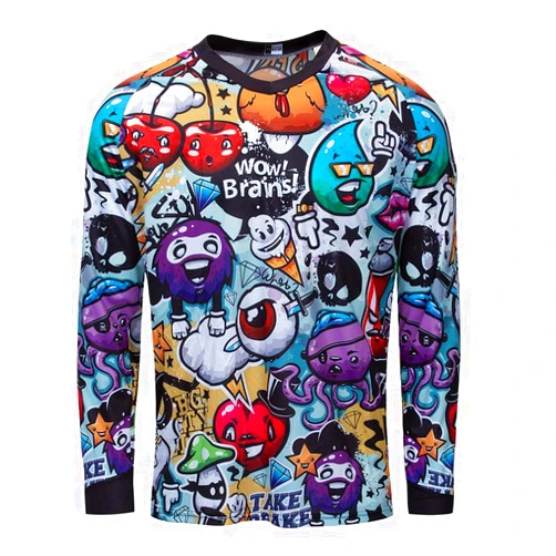 JPOJPO Men's Cycling Jersey MTB T Shirt Long Sleeve Mountain Bike Motorcycle Bicycle Clothes Anti-UV