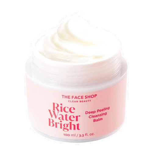 The Face Shop Rice Water Bright Cleansing Balm, Removes Makeup & SPF, 4-in-1 Makeup Remover, for All Skin Types, Korean Rice Extract, Lavender Oil, 100ml / 3.3 fl. oz.