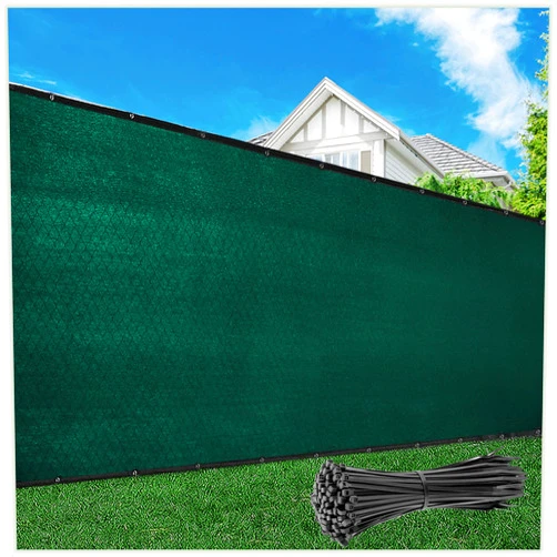 ColourTree 6' x 50' Green Fence Privacy Screen Windscreen Cover Fabric Shade Tarp Netting Mesh Cloth - Commercial Grade 170 GSM - Cable Zip Ties Included - We Make Custom Size