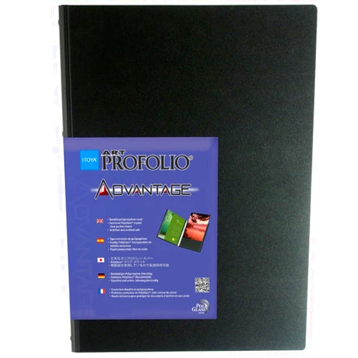 Itoya Art Profolio Advantage, Bound Portfolio with Crystal Clear PolyGlass Pages for 14x17