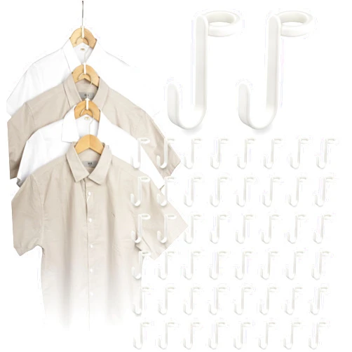 Vizirwpfot 50PCS Hanger Connector Hooks,Space Saving Hangers for Clothes. Hanger Hooks Space Saver. Closet Hanger Connector Hooks. Hangers Space Saving，College Dorm Essentials，Closet Organizers and Storage
