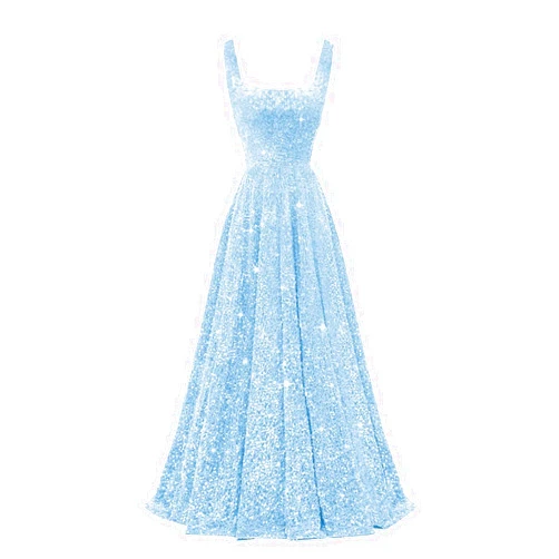 Miao Duo Spaghetti Straps Sequin Prom Dresses 2025 Long Sparkly A-Line Formal Ball Gowns with Pockets YZTS228