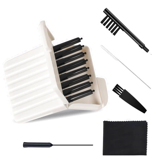Busfose Hearing Aid Cleaning Kit, Hearing Aid Wax Guards Filters Cerumen,Hearing Aid Filters Compatible with Phonak,Widex and Resound Wax Traps Hear Clear Cleaning Kit Accessory ((8Filters Black 1Pack))