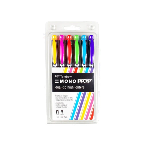 Tombow MONO Edge Highlighter, 6-Pack