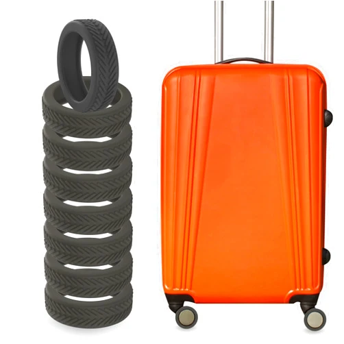 BOVAI Luggage Wheel Covers for Suitcase and Office Chairs with Wheels Covers Silicone Smooth Pulling Protecection - 8 Piece