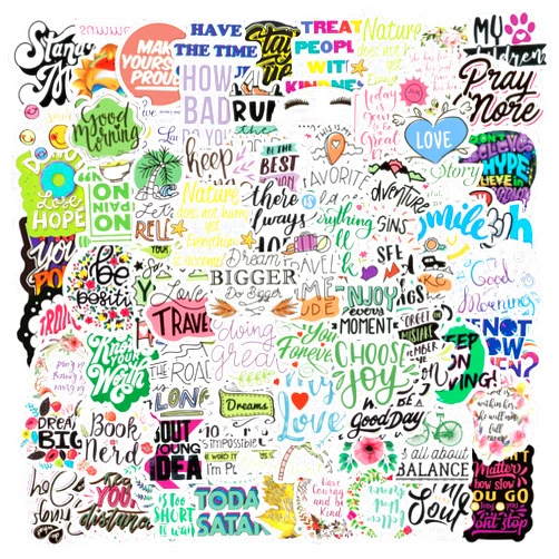 YOXYL 100pcs Inspirational Stickers, Motivational Words Stickers for Girl Teen Adult Water Bottle Positive Quote Vinyl Stickers for Laptop Encouraging Affirmation Decal for Teacher Journaling Scrapbook