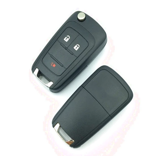 QIYANUA Replacement Key Fob Case Fit for Chevrolet Chevy 2011 2012 2013 2014 Camaro Cruze Malibu Equinox Sonic Impala Entry Smart Remote Control Key Fob Cover(3 Button)