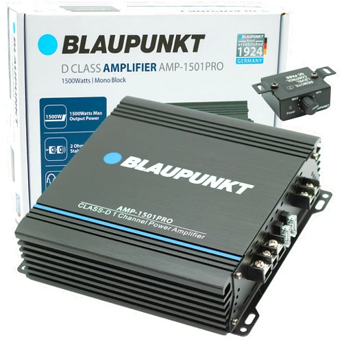 BLAUPUNKT 1501PRO Car Audio Monoblock 1 Channel 2 Ohm Stable Amp Amplifier 1500 Watts Max | Slim and Compact